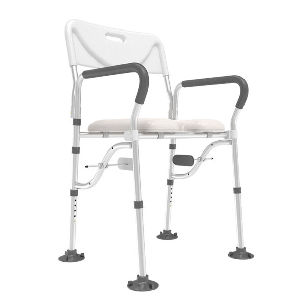 Custom Commode Chair - Detachable Cushioned Toilet Aid with Stabilizing Clamps & Handrails - Image 7