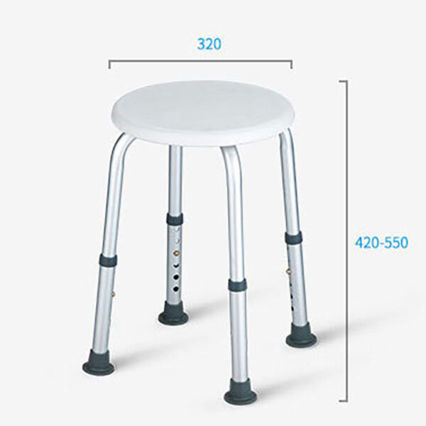 Modern Adjustable Shower Seat - Durable Aluminum Safety Stool for Elderly Care & Disability Support - 图片 3